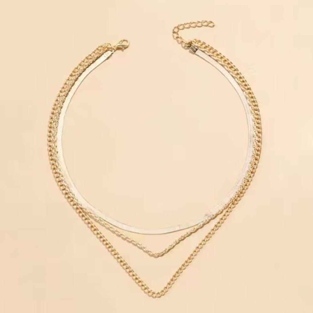 New Men’s Fashionable Minimalist Stainless Steel Chain Layered Necklace